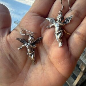 925 Sterling Silver Heavenly Angel Earrings